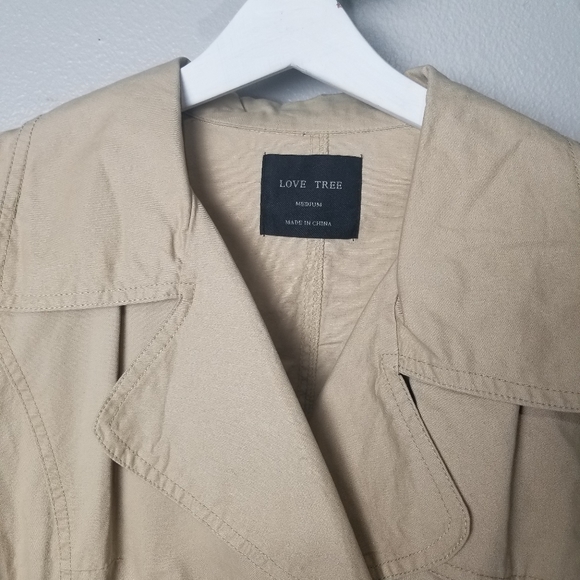 Love Tree lightweight trench jacket size M - Picture 2 of 6